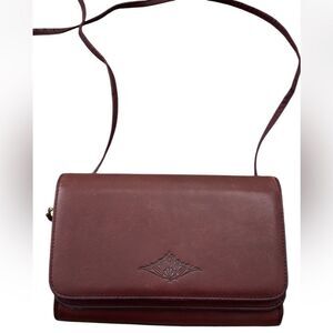 Vintage Buxton Cowhide Crossbody Wallet Purse